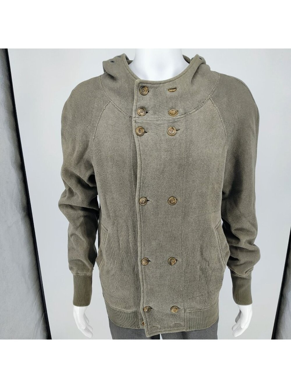 Dolce & Gabbana Faded Olive Green Hooded Button Cardigan (IT Size 44 US 34)